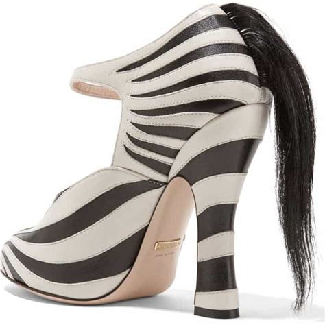 gucci zebra shoes|Gucci's Mind–Boggling Lesley Zebra Leather & Fur Pumps .